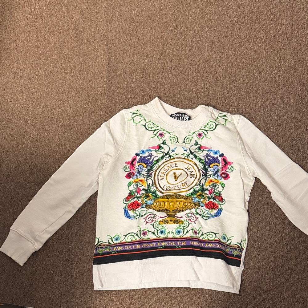 Versace Jeans Couture White Graphic Sweatshirt